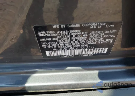 2020 Subaru Crosstrek Limited from USA, damaged, VIN JF2GTAMC2LH212177